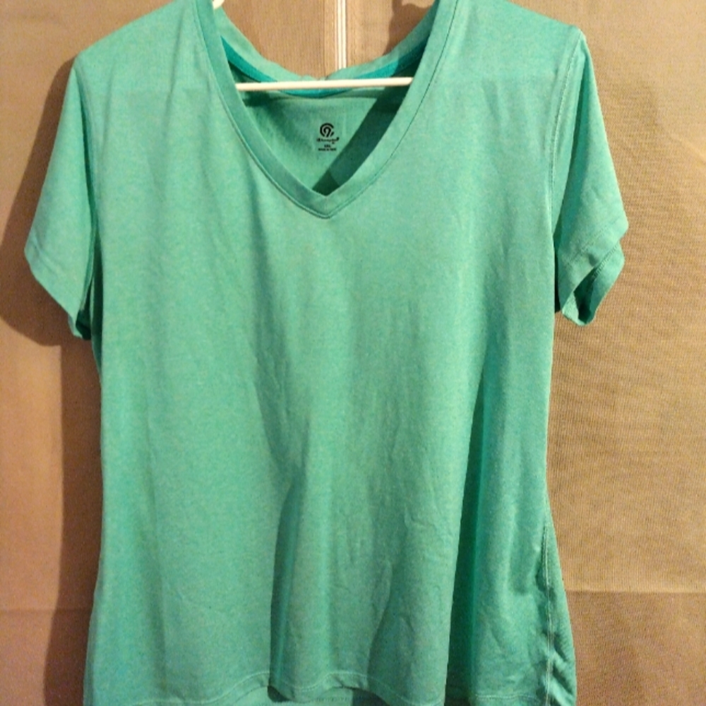 Champion Teal Green Activewear Short Sleeve Workout Top Wms Sz XXL